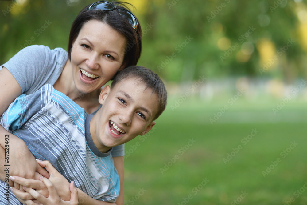 Mother with son in park Mother with son in park