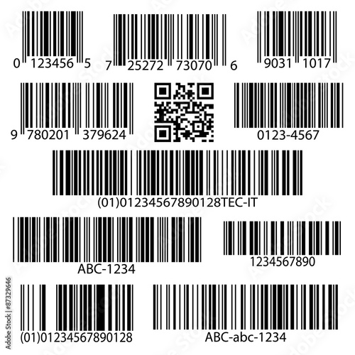 Barcodes vector set