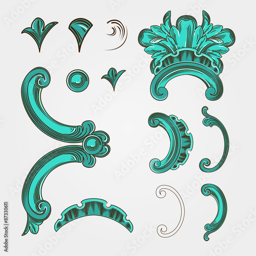 Fotografie Vector element set with waves