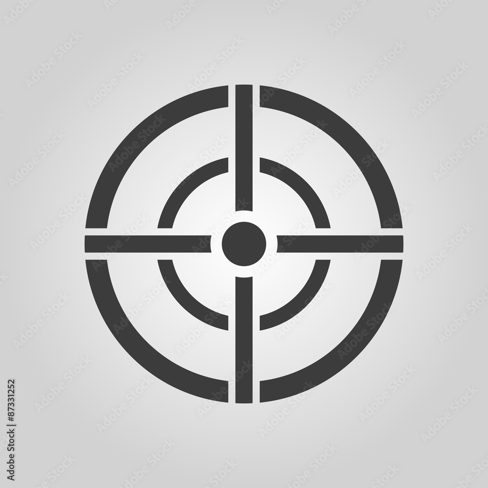 The aim bag icon. Crosshair and target, sight, sniper symbol. Flat The aim bag icon. Crosshair and target, sight, sniper symbol. Flat