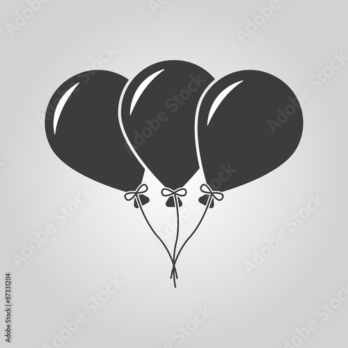 The balloons icon. Fun and celebration, birthday symbol. Flat