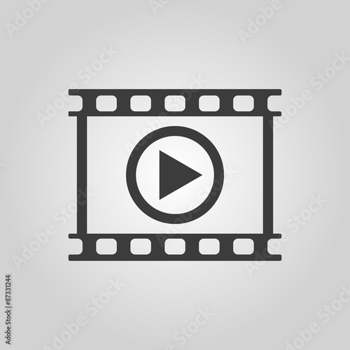 The video icon. Play and player, movie, cinema symbol. Flat
