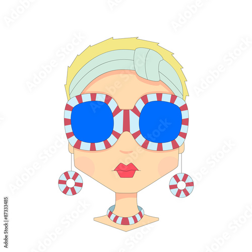 Funny Girl Character. Sea style.