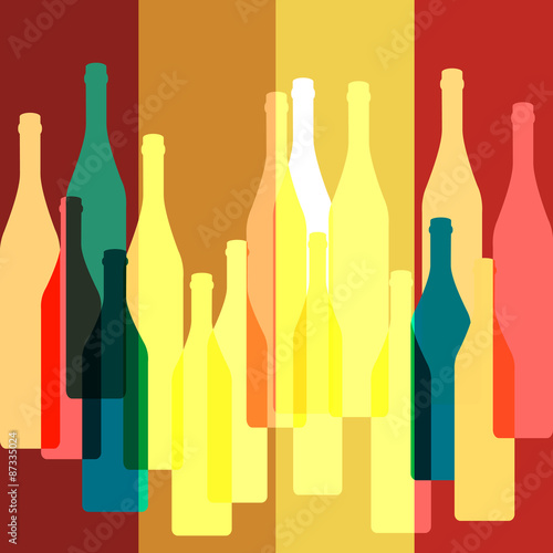 Bottles silhouette Vector background