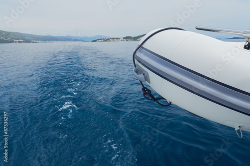 inflatable boat on adriatic sea