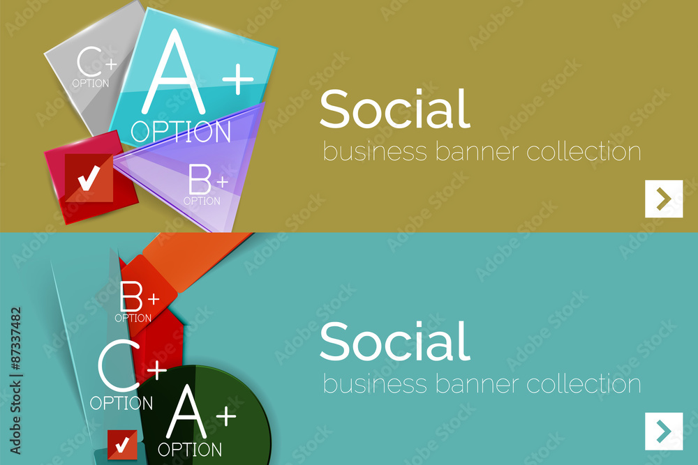 Infographic flat design banner with geometric diagram Infographic flat design banner with geometric diagram