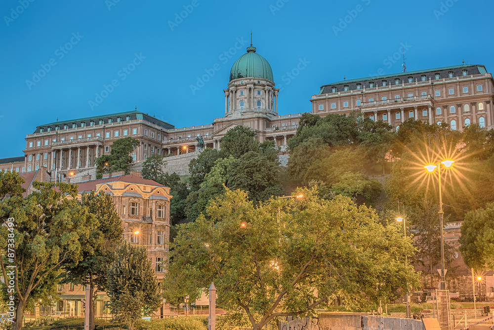 Buda Castle (Budapest, Hungary) in the sunrise