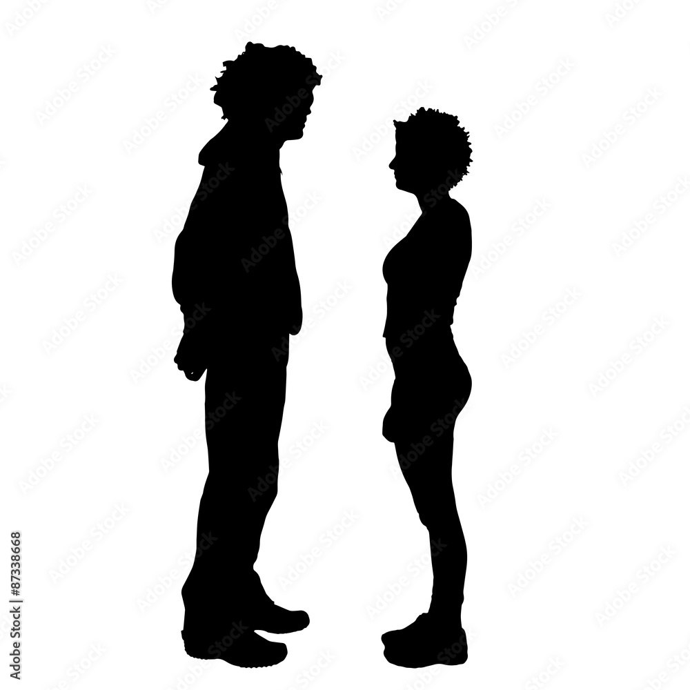 Vector silhouette of a couple.