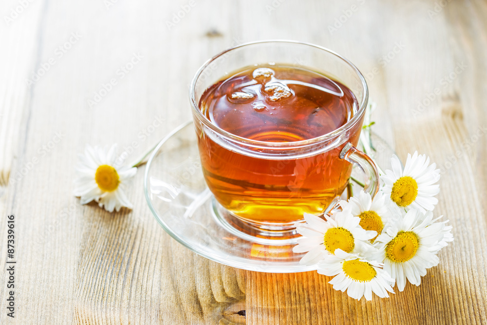 Cup of tea with chamomile Cup of tea with chamomile