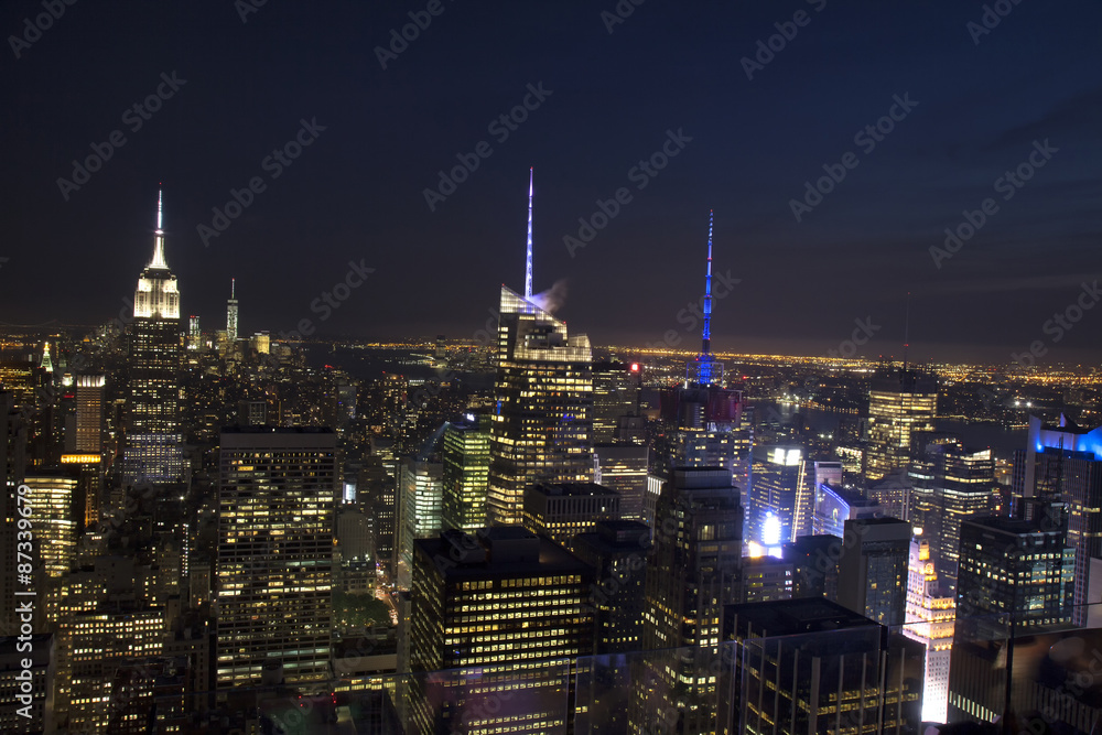 Manhattan Skyline and Empire State Building, viewed from Rockefe