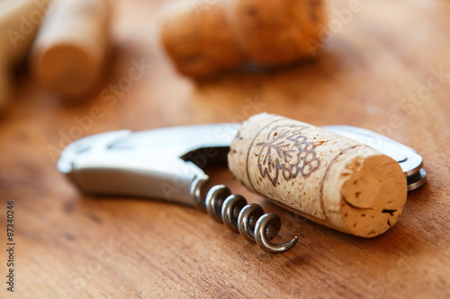 Corkscrew and corks