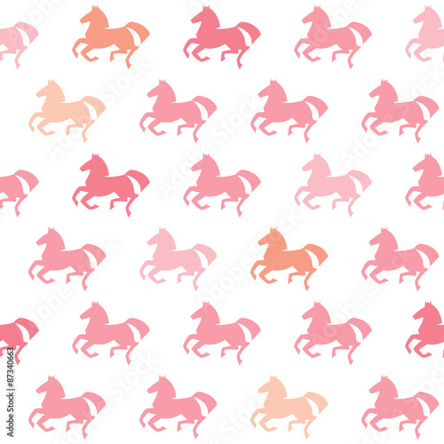Racing horses seamless pattern. Vector background.