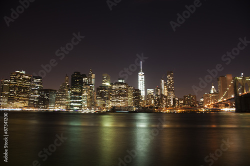 Manhattan  New York cityscape at night