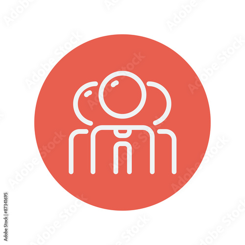 Group of businessmen thin line icon