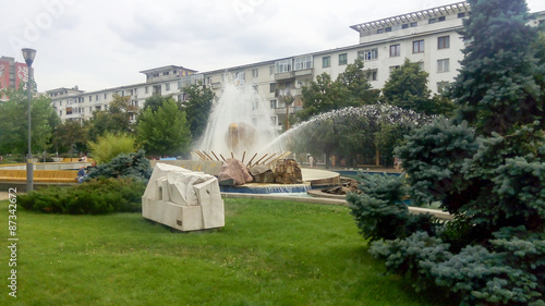 Street view in Pitesti, Romania.
