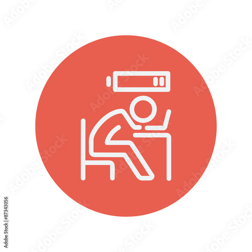 Businessman in low power thin line icon