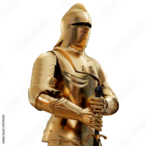 Fototapete Illustration einer goldenen Rüstung