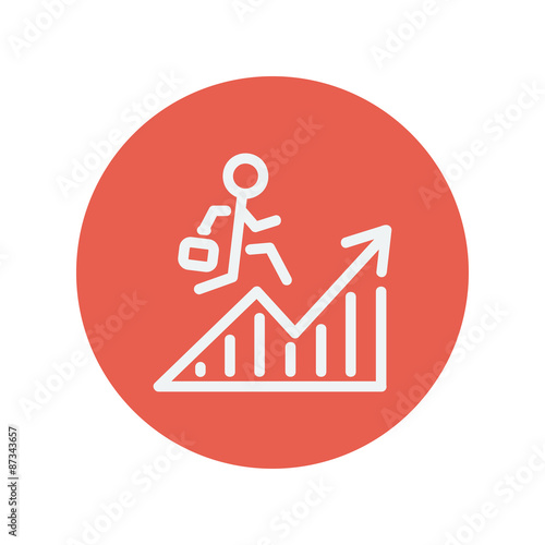 Financial recovery thin line icon