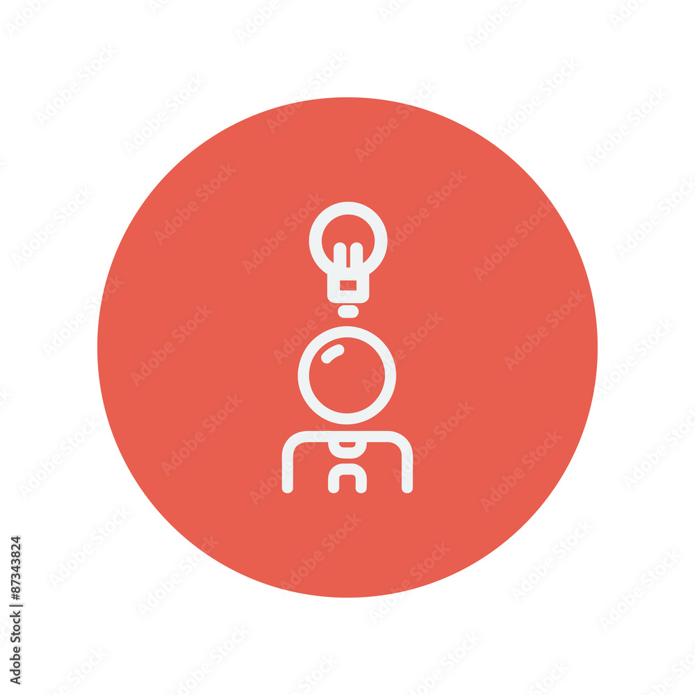 Businessman with ideas thin line icon Businessman with ideas thin line icon