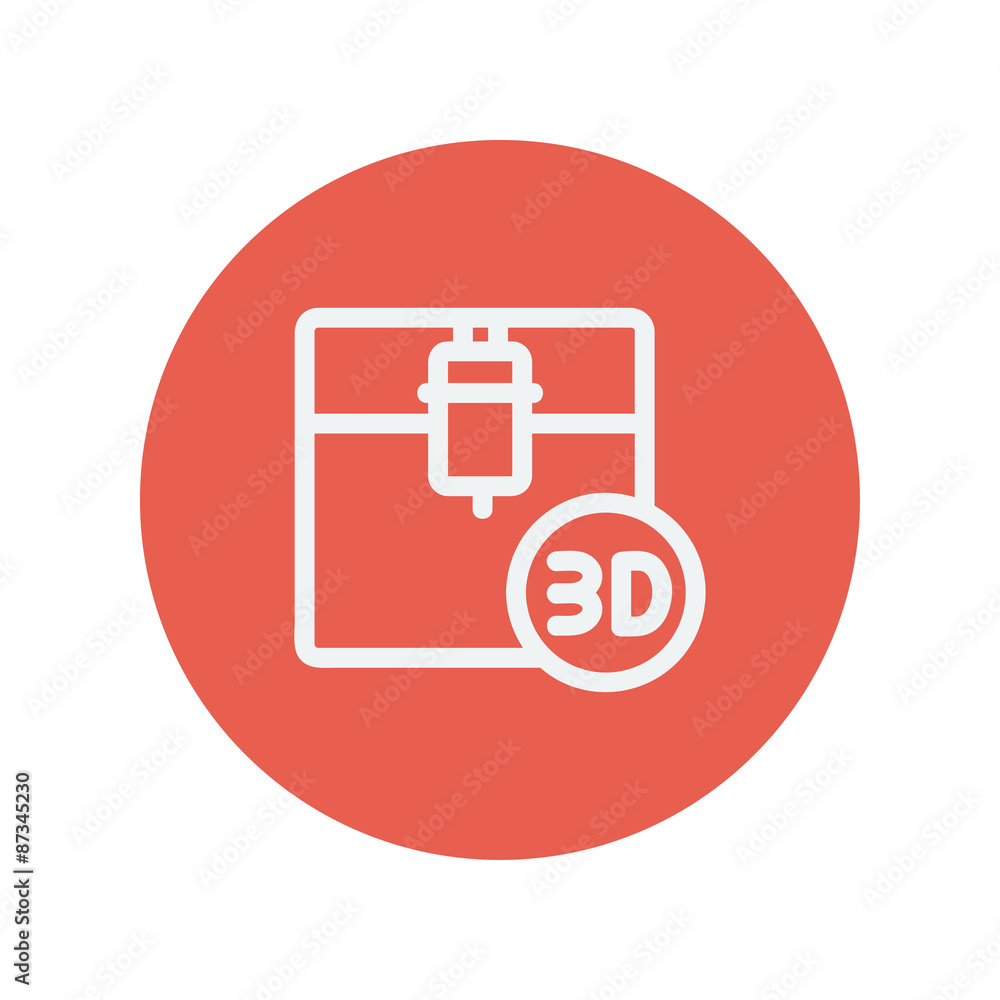 Three D printing machine thin line icon Three D printing machine thin line icon