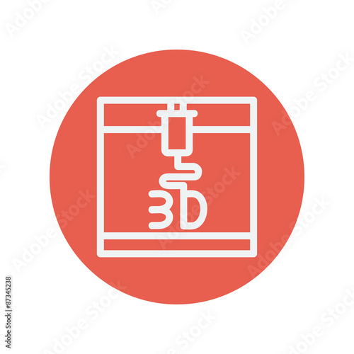 Three D printer thin line icon