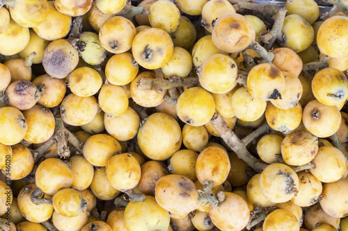 Níspero, nipero or mespel Japanese medlar fruit, market in Peru.  photo