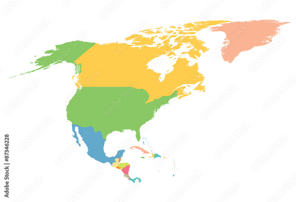 colorful map of North America