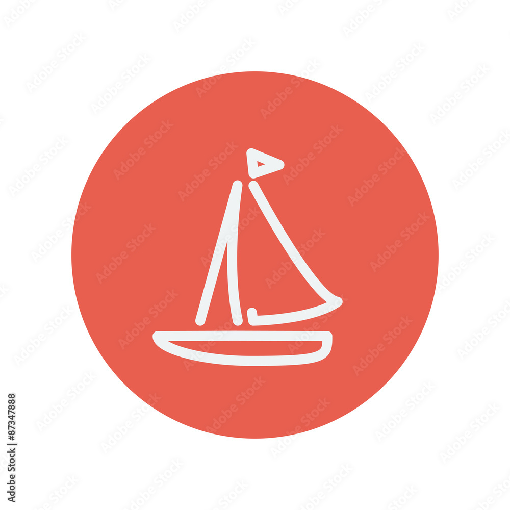 Sailboat thin line icon