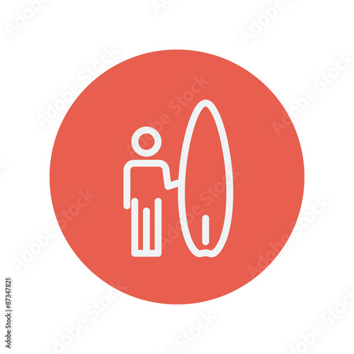 Wakeboarder thin line icon