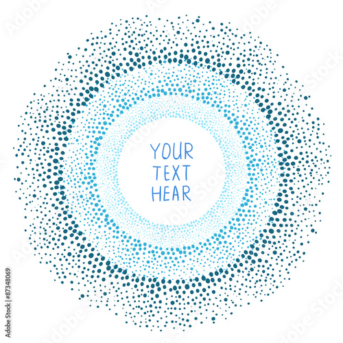 Round frame, dots background. Vector decorative element for your designs.