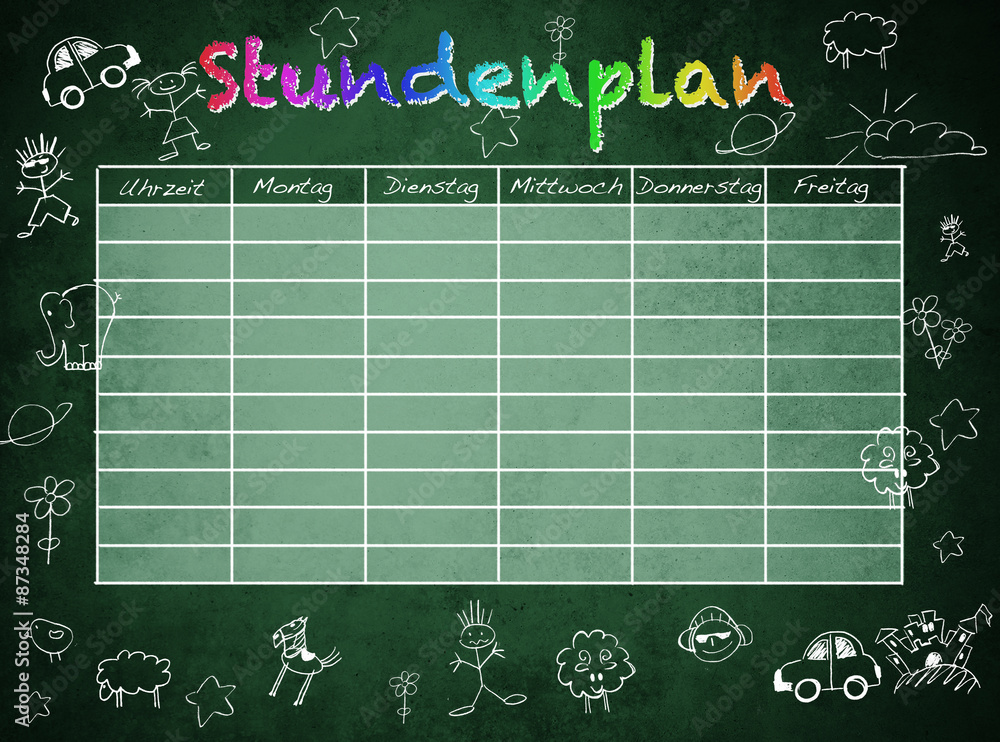 Stundenplan, Tafel grün Photos | Adobe Stock
