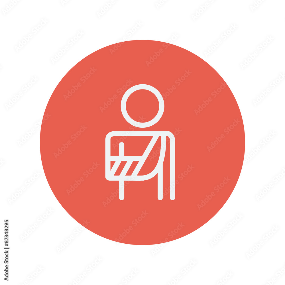 Injured man with bandages this line icon Injured man with bandages this line icon