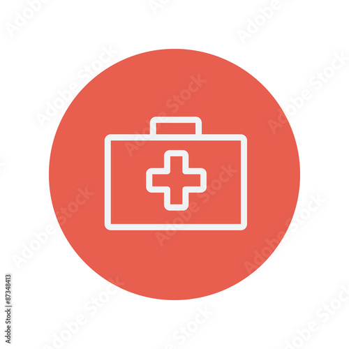 First aid kit thin line icon