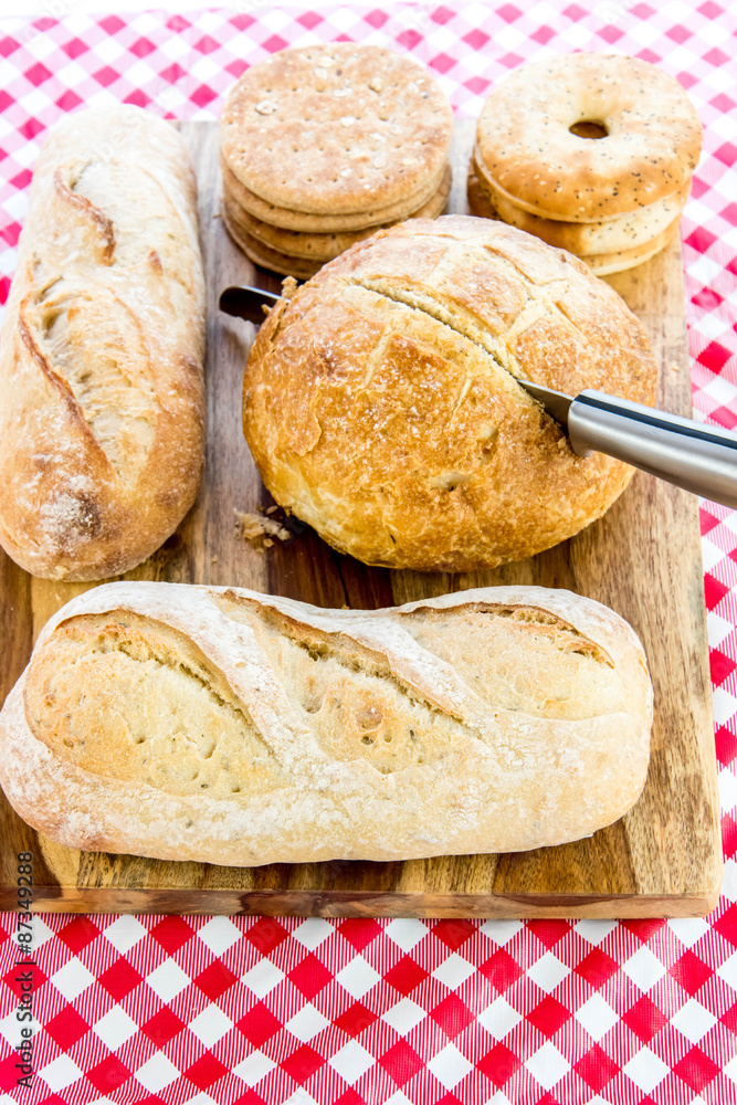 Fototapeta premium assortment of fresh baked breads