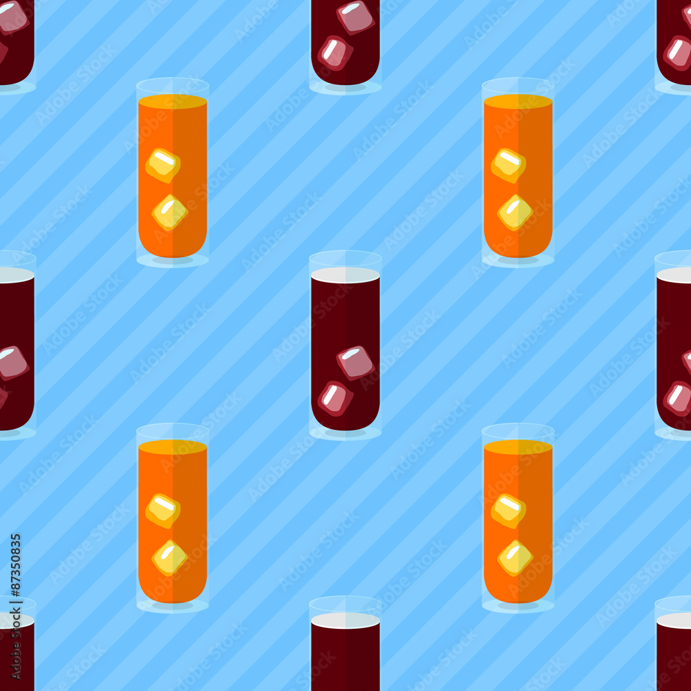 Seamless flat pattern with cocktail glasses Seamless flat pattern with cocktail glasses