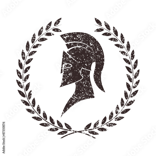 worn warrior icon in grunge style