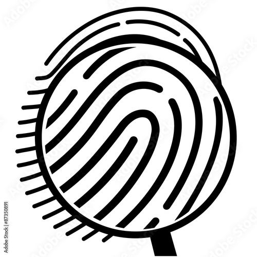 fingerprint under a magnifying glass