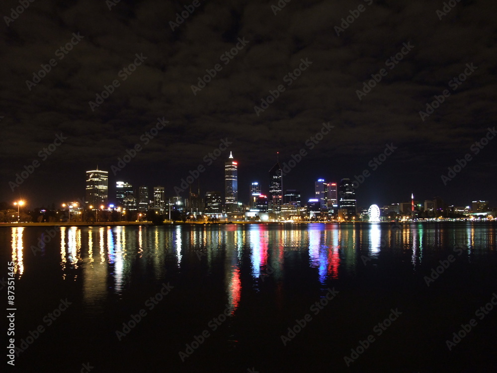 Perth Skyline at night in Western Australia
