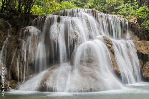 Huai Mae Khamin waterfall in deep forest, Thailand