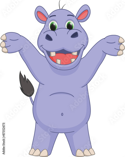 happy hippo cartoon