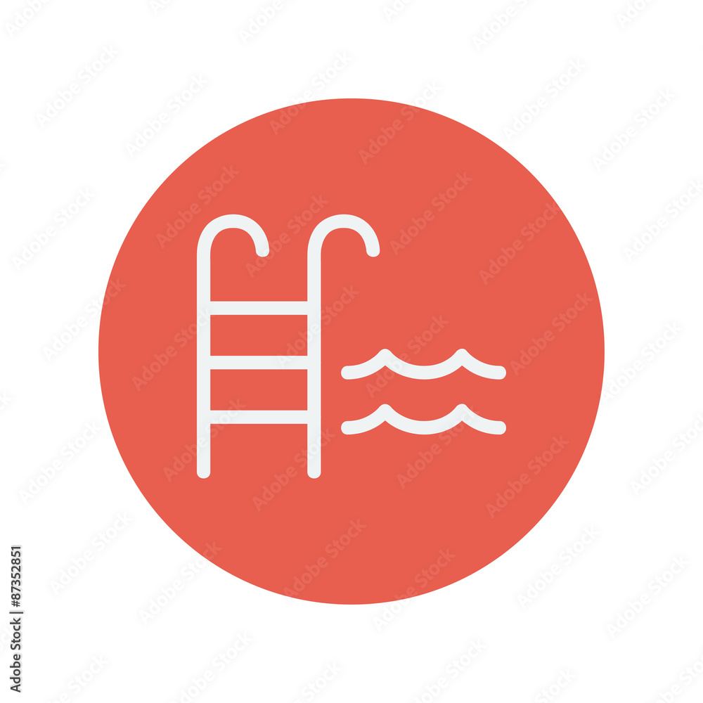 Swimming pool ladder thin line icon Swimming pool ladder thin line icon
