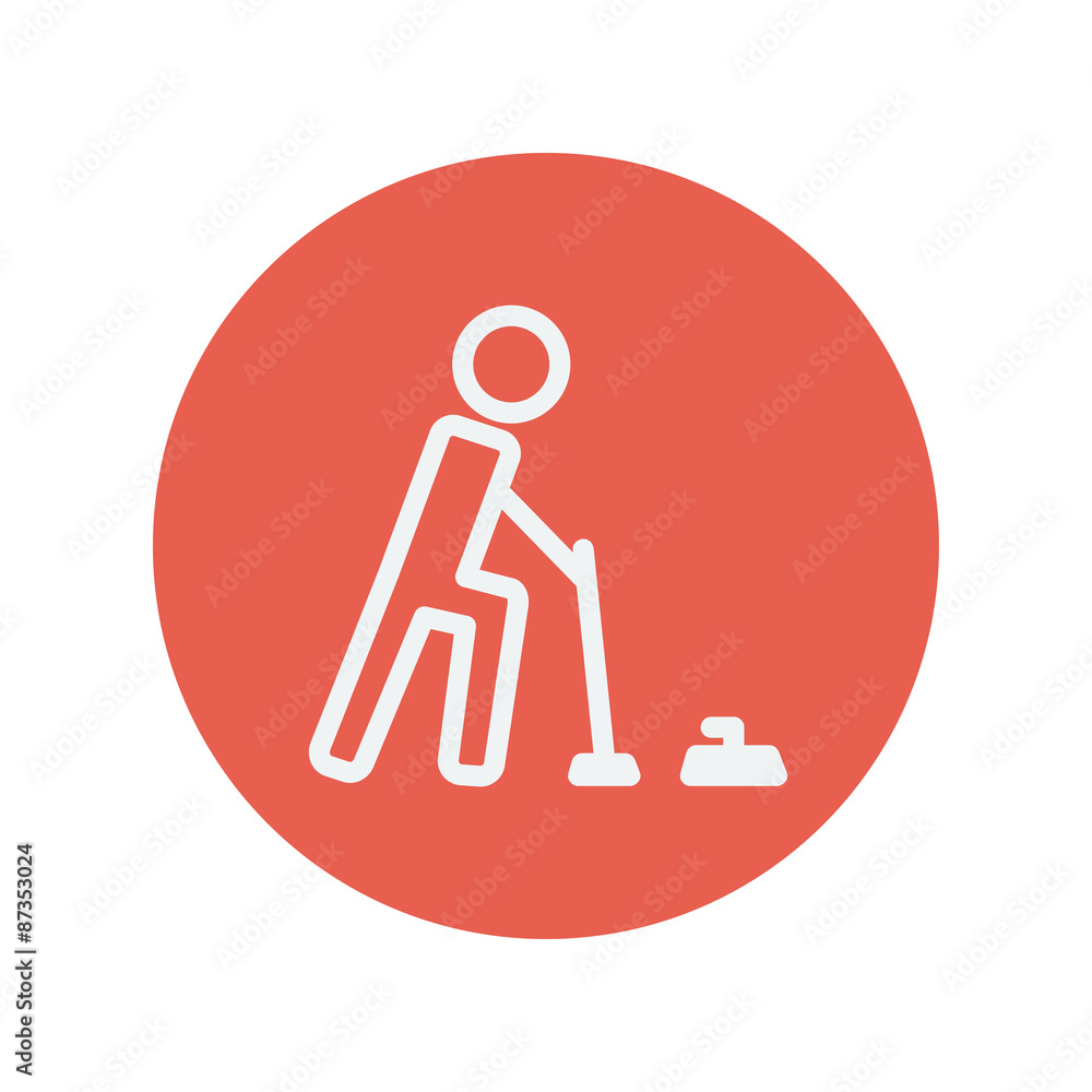 Polo game with mallet thin line icon Polo game with mallet thin line icon