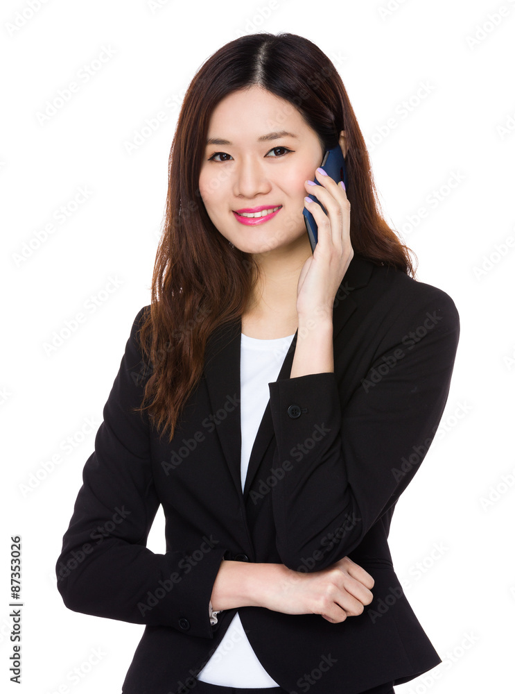 Confident Businesswoman talk to cellphone