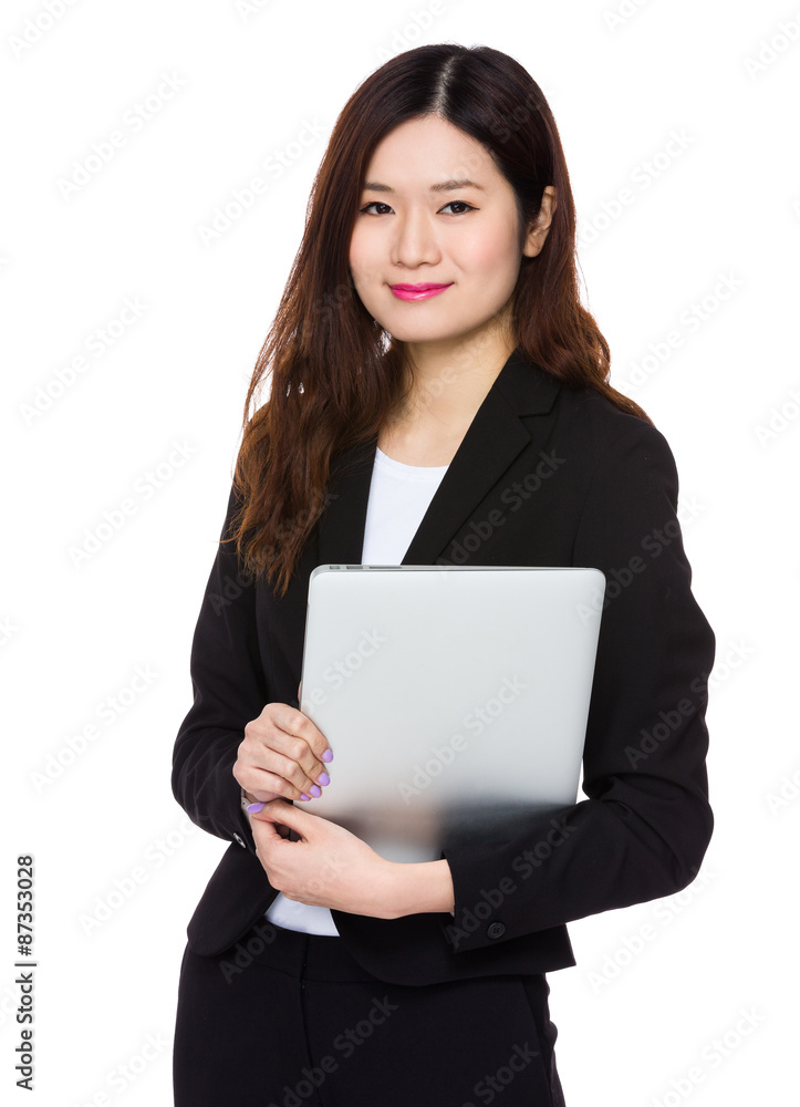Beautiful businesswoman hold with laptop computer Beautiful businesswoman hold with laptop computer