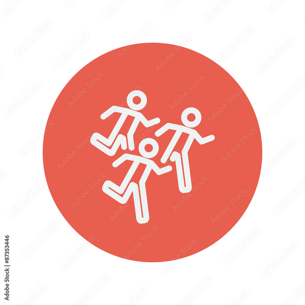 Marathon runners thin line icon Marathon runners thin line icon