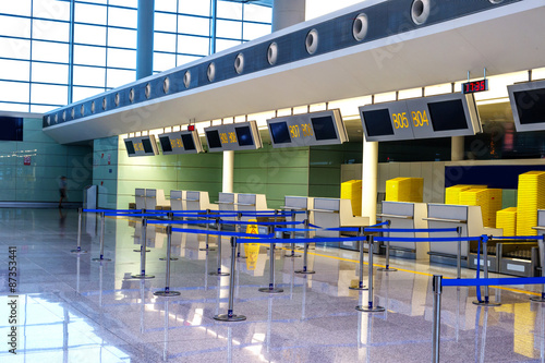 Photography Interior of the shanghai pudong airport,modern indoors blackground