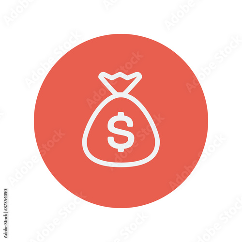 Money bag thin line icon