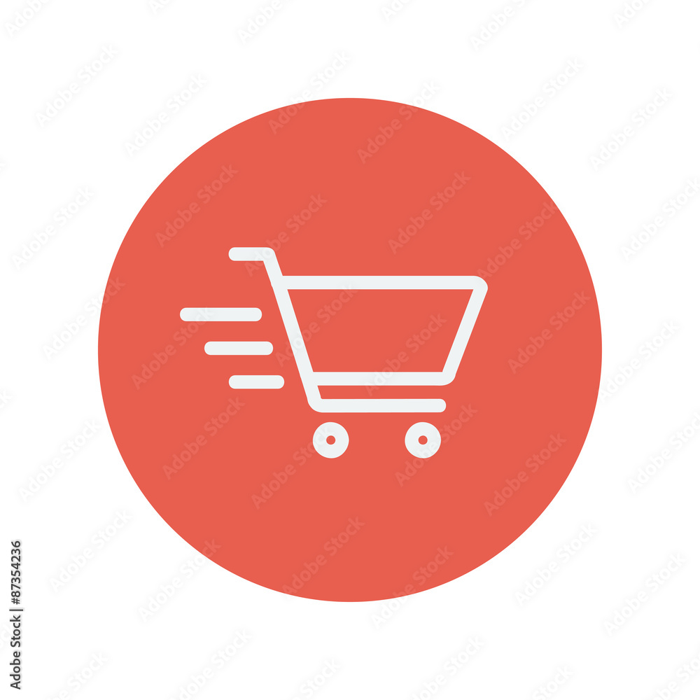 Fast delivery shopping cart thin line icon Fast delivery shopping cart thin line icon