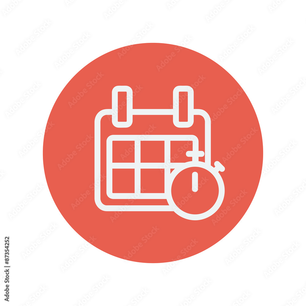 Calendar and stopwatch thin line icon Calendar and stopwatch thin line icon