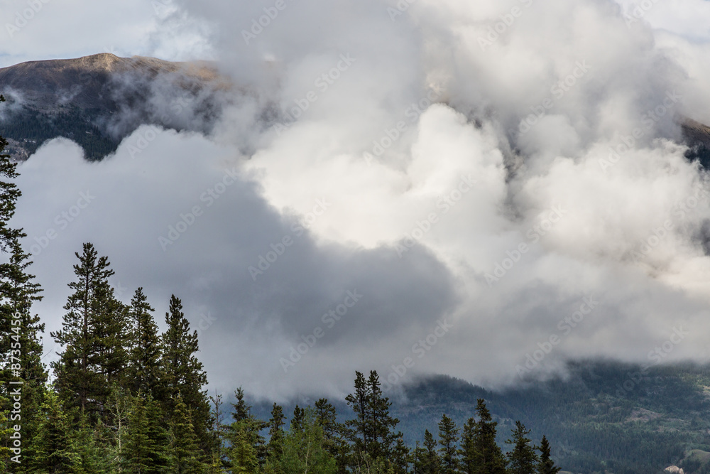bright low clouds in Canmore Canada bright low clouds in Canmore Canada